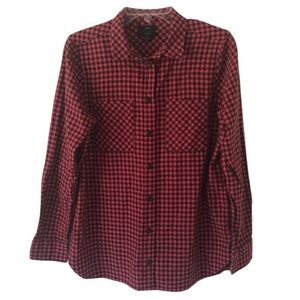 J. CREW | Classic-Fit Boy Shirt Flannel Mini Buffalo Plaid Check Red and Black